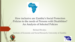 How Inclusive Are Zambia's Social Protection