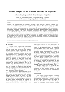 Forensic Analysis of the Windows Telemetry for Diagnostics