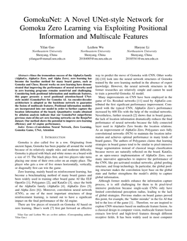 Gomokunet: a Novel Unet-Style Network for Gomoku Zero Learning Via Exploiting Positional Information and Multiscale Features