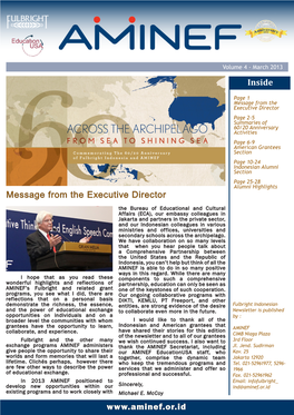 Inside Message from the Executive Director
