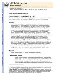 NIH Public Access Author Manuscript Hematol Oncol Clin North Am