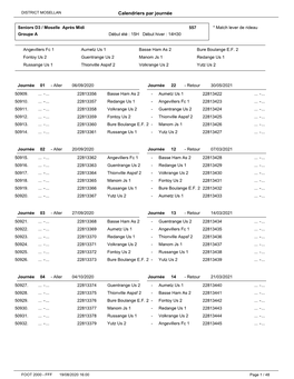 Calendriers Par Journée