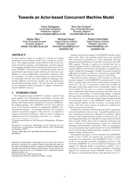 Towards an Actor-Based Concurrent Machine Model