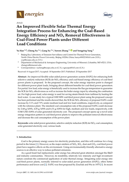 An Improved Flexible Solar Thermal Energy Integration Process