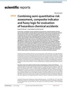 Combining Semi-Quantitative Risk Assessment, Composite Indicator