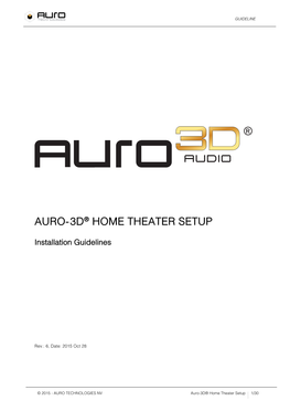 Auro-3D Home Theater Setup Guidelines