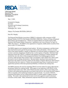 Comment Letter on File No. SR-FINRA-2009-010