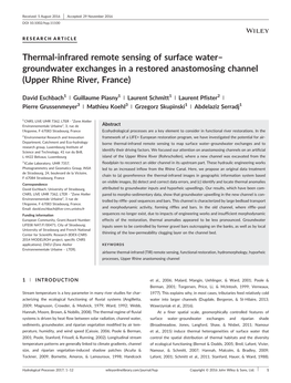 Thermal-Infrared Remote Sensing of Surface Water–Groundwater