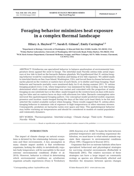 Foraging Behavior Minimizes Heat Exposure in a Complex Thermal Landscape