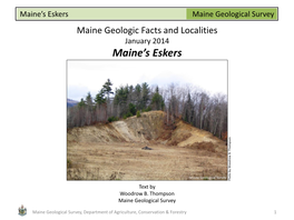 Maine Geological Survey Maine's Eskers