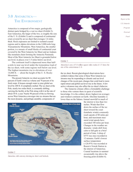 3.0 ANTARCTICA— Report of the the ENVIRONMENT U.S