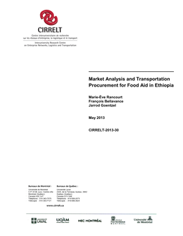 Market Analysis and Transportation Procurement for Food Aid in Ethiopia