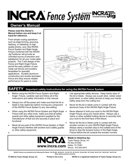 Incra-Jig-Fence-Manual.Pdf