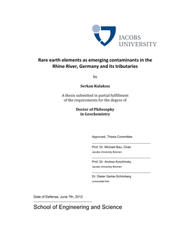 Rare Earth Elements As Emerging Contaminants in the Rhine River, Germany and Its Tributaries