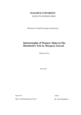 Intertextuality of Women's Roles in the Handmaid's Tale by Margaret Atwood