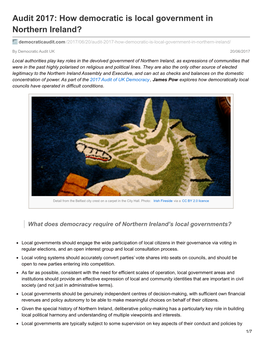 Audit 2017: How Democratic Is Local Government in Northern Ireland?