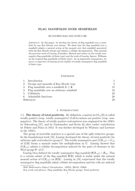 Flag Manifolds Over Semifields