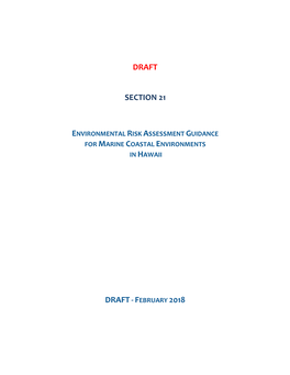 Draft Section 21 Environmental Risk Assessment Guidance