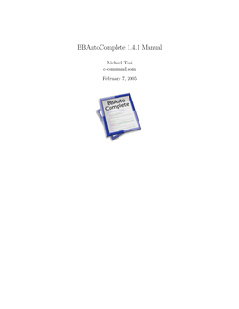 Bbautocomplete 1.4.1 Manual