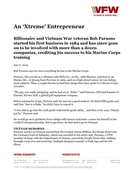 An 'Xtreme' Entrepreneur