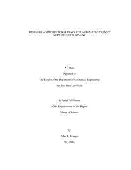 Design of a Simplified Test Track for Automated Transit Network Development