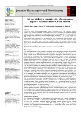 Soil Morphological Characteristics of Jamuna Paar Region of Allahabad