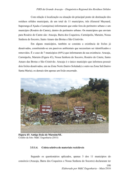 PIRS Da Grande Aracaju – Diagnóstico Regional Dos Resíduos Sólidos 198 Elaborado Por M&C Engenharia