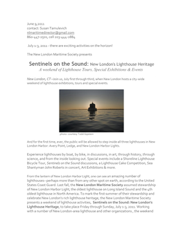 Sentinels on the Sound: New London's Lighthouse Heritage a Weekend of Lighthouse Tours, Special Exhibitions & Events