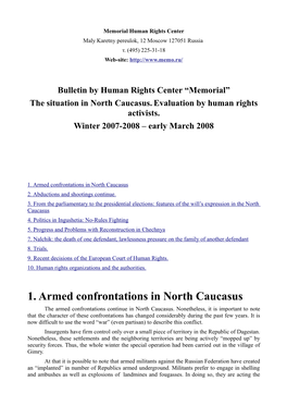 1. Armed Confrontations in North Caucasus 2