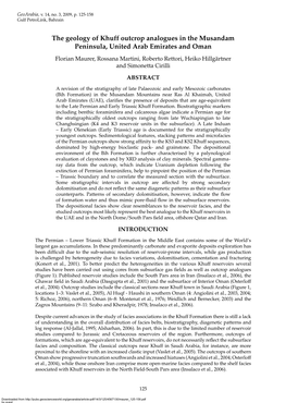 The Geology of Khuff Outcrop Analogues in the Musandam Peninsula, United Arab Emirates and Oman