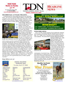 HEADLINE for Information About TDN, Call 732-747-8060