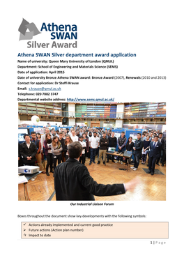 Athena SWAN Silver Department Award Application