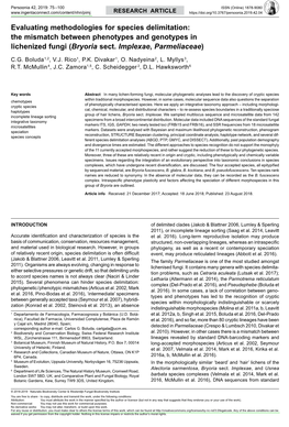 The Mismatch Between Phenotypes and Genotypes in Lichenized Fungi (Bryoria Sect