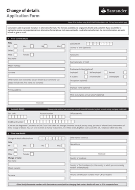 Change of Details Form Re-Direction Guide