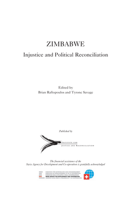 ZIMBABWE Injustice and Political Reconciliation