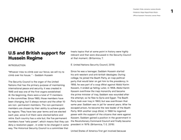 1 US and British Support for Hussein Regime