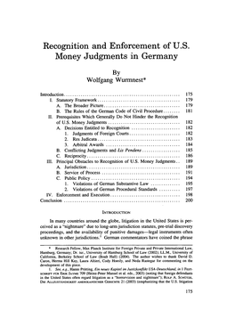 Recognition and Enforcement of U.S. Money Judgments in Germany