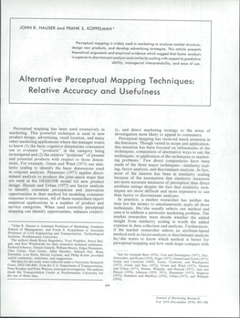 Alternative Perceptual Mapping Techniques: Relative Accuracy and Usefulness