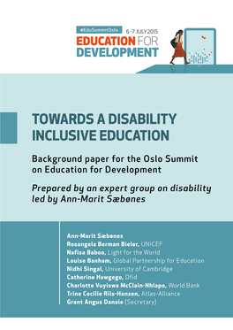 Towards a Disability Inclusive Education