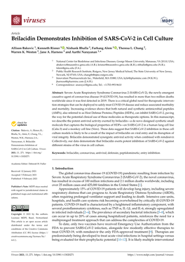 Brilacidin Demonstrates Inhibition of SARS-Cov-2 in Cell Culture