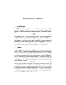 The Cavendish Experiment