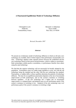 A Punctuated-Equilibrium Model of Technology Diffusion