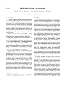 The Tropical Cyclone - Jet Interaction