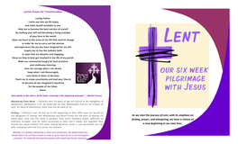 As We Start the Journey of Lent, with Its Emphasis on Fas Ng, Prayer, And