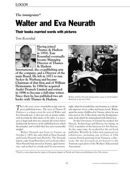 Walter and Eva Neurath Their Books Married Words with Pictures Tom Rosenthal