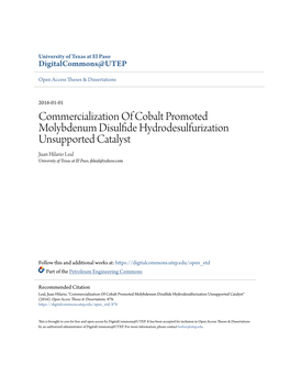 Commercialization of Cobalt Promoted Molybdenum Disulfide