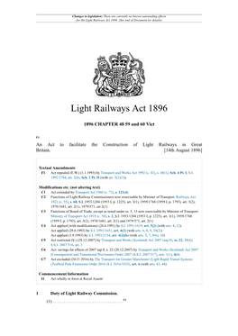 Light Railways Act 1896