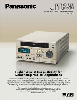 Panasonic AG-MD835 Brochure