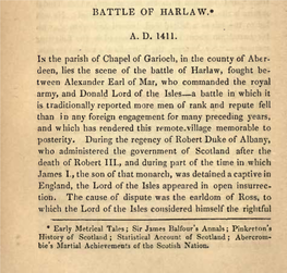 Battle of Harlaw.'