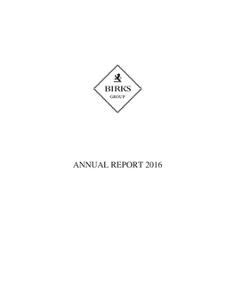 Annual Report 2016 United States Securities and Exchange Commission Washington, D.C